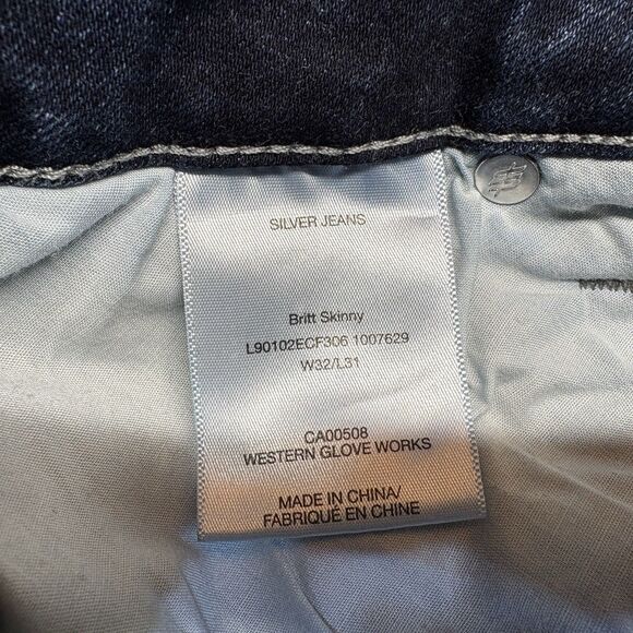 Silver Jeans Womens Size 32x29 Britt Skinny Blue Stretch Denim - Picture 10 of 11